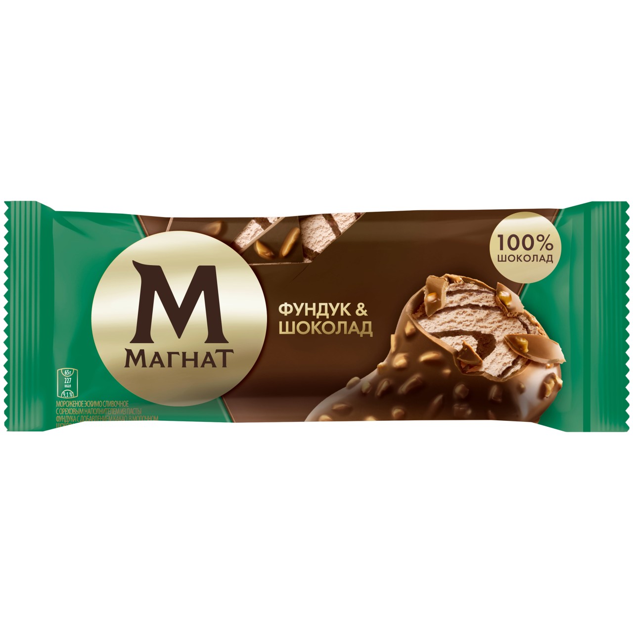 Магнат мороженое эскимо сливочное Фундук и шоколад 65 гр