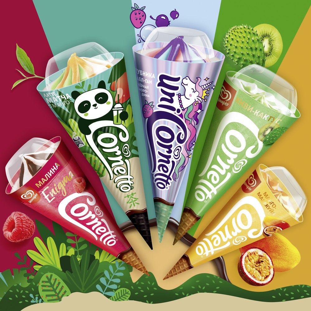 Cornetto мороженое рожок Клубника 72 гр