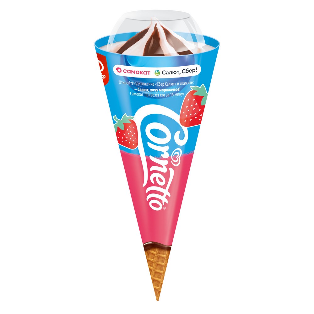 Cornetto мороженое рожок Клубника 72 гр