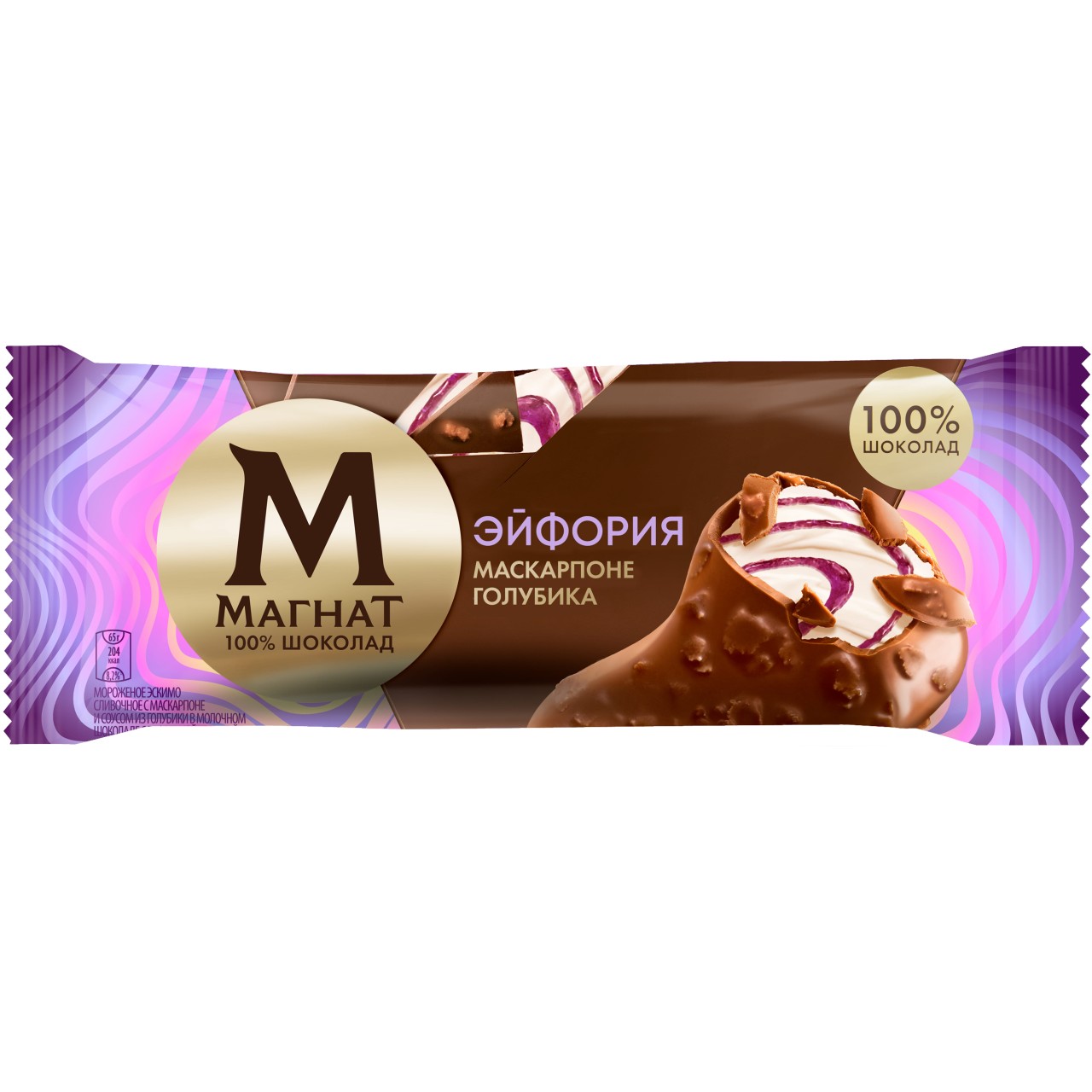 Магнат мороженое эскимо в шоколаде Эйфория Маскарпоне-Голубика 65 гр