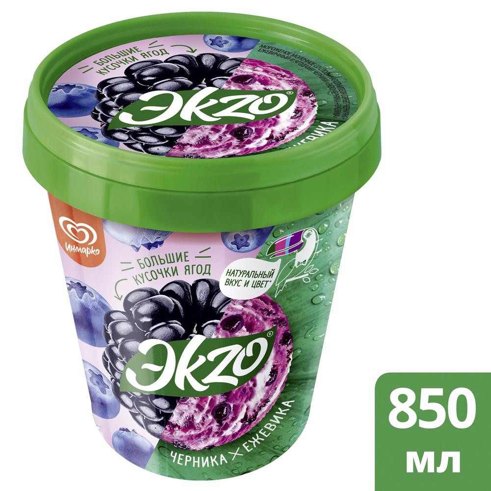 Ekzo мороженое молочное ведро Черника-Ежевика с ягодами черники 520 гр