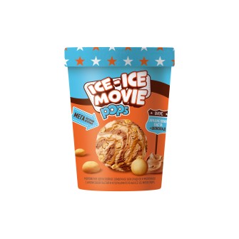 ICE-ICE MOVIE POPS мороженое двухслойное сливочное шоколадное и молочное с арахисовой пастой и кусочками печенья 280 гр