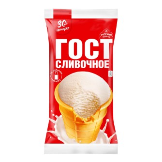 Русский Размах мороженое в вафельном стаканчике ГОСТ сливочное 75 гр